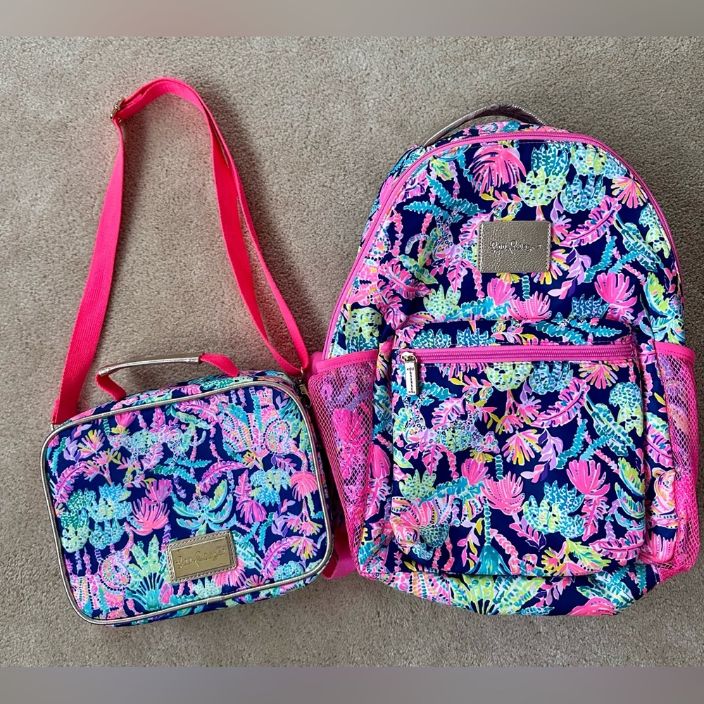 Lilly Pulitzer backpack and lunch box
